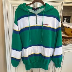 Polo Ralph Lauren Green and Blue Striped Hoodie